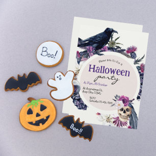 Halloween Party Crow & Skull Mood Kaart