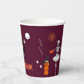 Halloween Party Cup – Haunted House & Pumpkin Papieren Bekers (Achterkant)