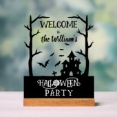 Halloween Party Custom Familienaam Welkomstbord Acryl Bord (Neutraal)