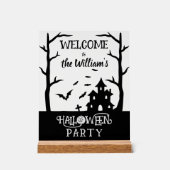 Halloween Party Custom Familienaam Welkomstbord Acryl Bord (Voorkant)