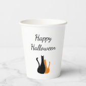 Halloween Party Cute Cats Black Sinaasappel Papieren Bekers (Achterkant)