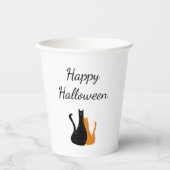 Halloween Party Cute Cats Black Sinaasappel Papieren Bekers (Voorkant)