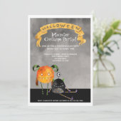 Halloween Party Cute Monsters Kaart (Staand voorkant)
