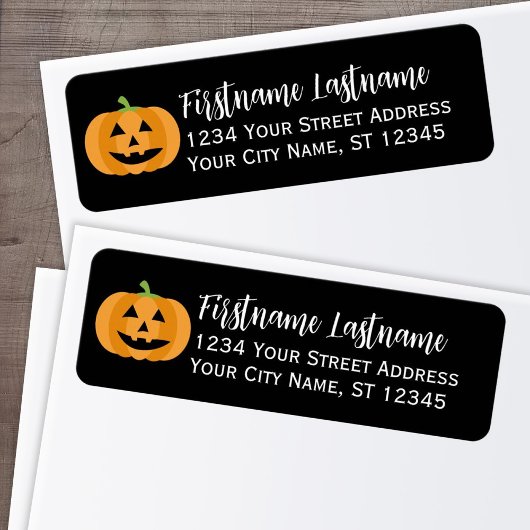 Halloween Party - Cute Pumpkin Return Address Etiket