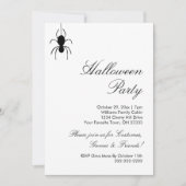 Halloween Party Cute Spiders Black White Kaart (Voorkant)