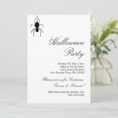 Halloween Party Cute Spiders Black White Kaart (Staand voorkant)