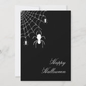 Halloween Party Cute Spiders Black White Kaart (Achterkant)