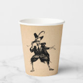 Halloween Party Dancing Skelet Gotische Vintage Papieren Bekers (Achterkant)