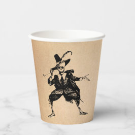 Halloween Party Dancing Skelet Gotische Vintage Papieren Bekers