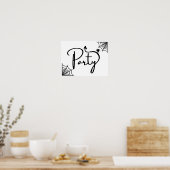 Halloween Party deze wegpijl recht vooruit Post Poster (Keuken)