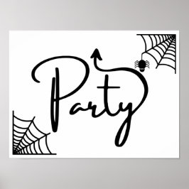 Halloween Party deze wegpijl recht vooruit Post Poster