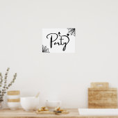 Halloween Party deze wegpijl recht vooruit Poster (Keuken)