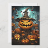 Halloween Party Donker griezelige pompoenen vleerm Kaart (Voorkant)