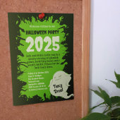 Halloween Party Donkergroene Ratten Creepy Crawlie Kaart