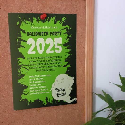 Halloween Party Donkergroene Ratten Creepy Crawlie Kaart