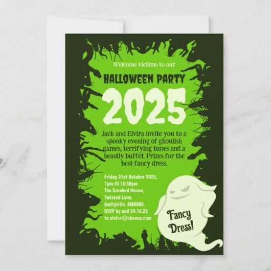 Halloween Party Donkergroene Ratten Creepy Crawlie Kaart (Voorkant)