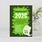 Halloween Party Donkergroene Ratten Creepy Crawlie Kaart (Staand voorkant)