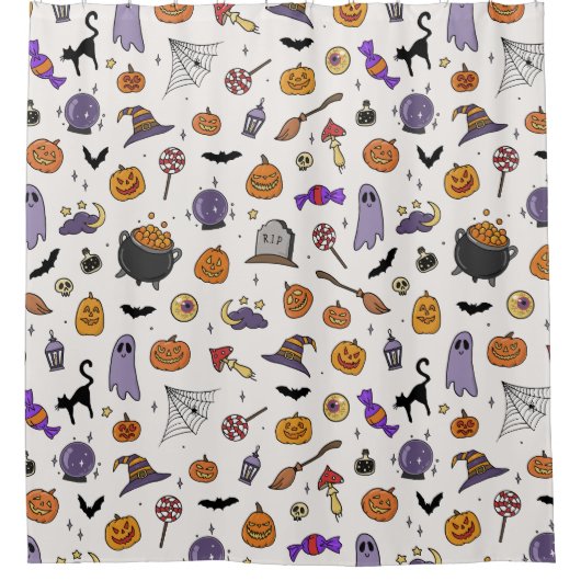 Halloween Party Douchegordijn (Voorkant)