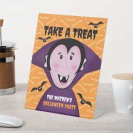 Halloween Party Dracula Vat Vampier Schattige Reclamebord Met Voetstuk