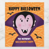 Halloween Party Dracula Vat Vampier Schattige Wijn Etiket (Enkel label)