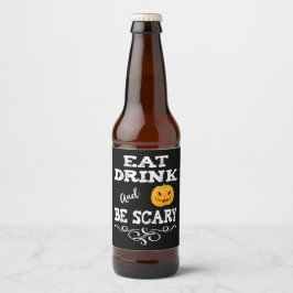 Halloween Party Eat Drink & Be Scary Pumpkin Face Bier Etiket