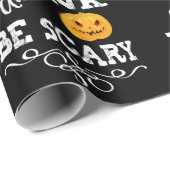 Halloween Party Eat Drink & Be Scary Pumpkin Face Cadeaupapier (Rol Hoek)