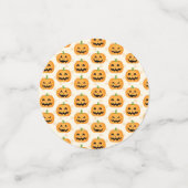 Halloween Party Eat Drink & Be Scary Pumpkin Face Confetti (Kleine voorkant)