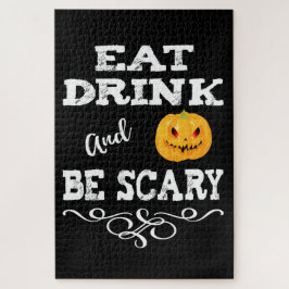 Halloween Party Eat Drink & Be Scary Pumpkin Face Legpuzzel