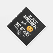 Halloween Party Eat Drink & Be Scary Pumpkin Face Servet (Hoek)