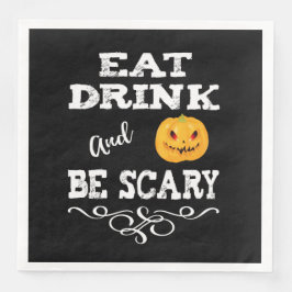 Halloween Party Eat Drink & Be Scary Pumpkin Servet