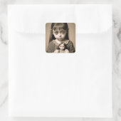 Halloween Party Eerie Donkere Kunst Vierkante Sticker (Tas)