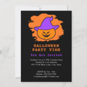 Halloween Party Eerie Jack o' Lantern Paars Pet Kaart (Voorkant)