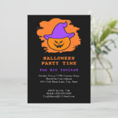 Halloween Party Eerie Jack o' Lantern Paars Pet Kaart (Staand voorkant)