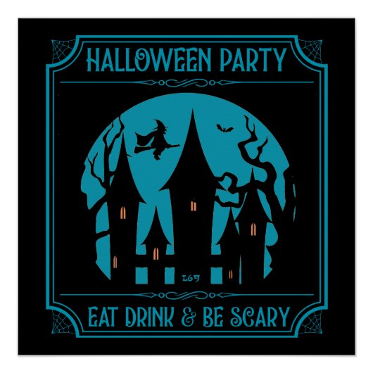 HALLOWEEN PARTY, EET, DRINK & BE ENGE HALLOWEEN PERFECT POSTER (Voorkant)