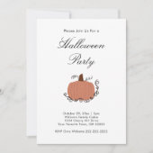 Halloween Party Elegant Oranje Pumpkin Kaart (Voorkant)