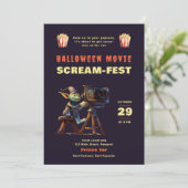 Halloween Party Enge Films Night Scream-Fest Kaart (Staand voorkant)