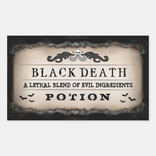 Halloween Party Eten of Drink Zwart & Bruin Label (Voorkant)