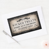 Halloween Party Eten of Drink Zwart & Bruin Label (Envelop)