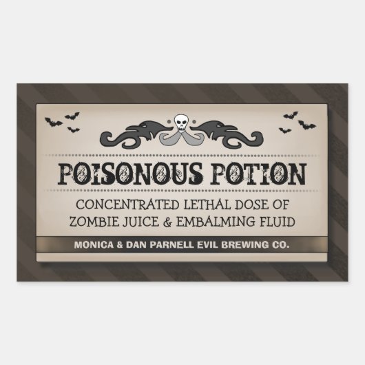 Halloween Party Eten of Drink Zwart & Bruin Label (Voorkant)