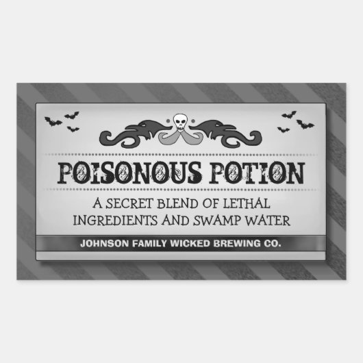 Halloween Party Eten of Drink Zwart Streep Label (Voorkant)