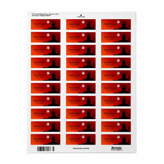 Halloween party etiket (Full Sheet)