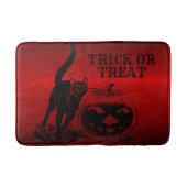 Halloween Party Evil Black Cat Pumpkin Red Scary Badmat (Voorkant)