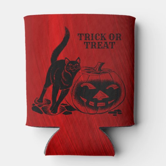 Halloween Party Evil Black Cat Pumpkin Red Scary Blikjeskoeler (Achterkant)