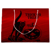 Halloween Party Evil Black Cat Pumpkin Red Scary Groot Cadeauzakje (Voorkant)