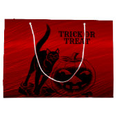 Halloween Party Evil Black Cat Pumpkin Red Scary Groot Cadeauzakje (Achterkant)