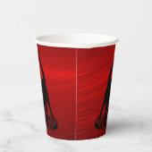 Halloween Party Evil Black Cat Pumpkin Red Scary Papieren Bekers (Rechts)