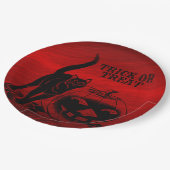 Halloween Party Evil Black Cat Pumpkin Red Scary Papieren Bordje (Gekanteld)