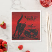 Halloween Party Evil Black Cat Pumpkin Red Scary Servet (Insitu)