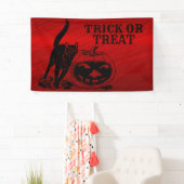 Halloween Party Evil Black Cat Pumpkin Red Scary Spandoek (Insitu)