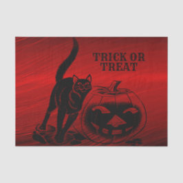 Halloween Party Evil Black Cat Pumpkin Red Scary Tissuepapier